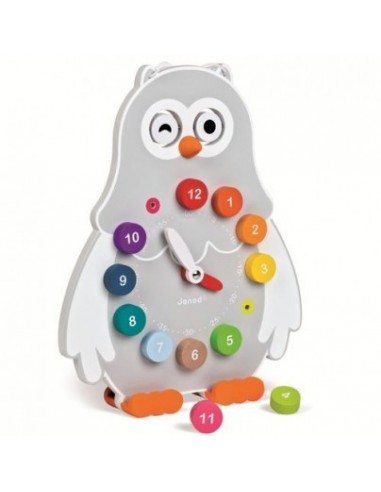 HORLOGE OWLY CLOCK EN BOIS JANOD