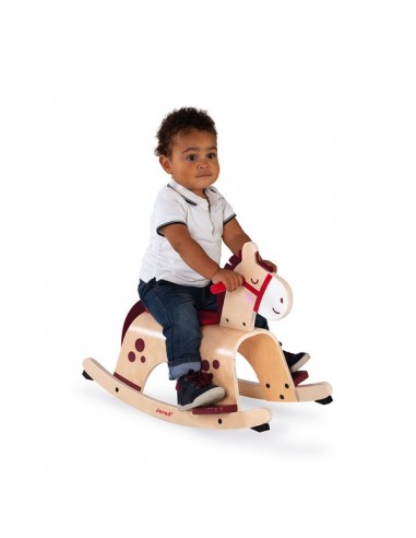 PONEY A BASCULE EN BOIS JANOD