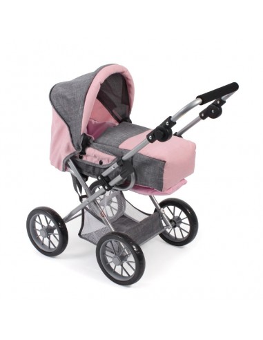 COMBI LANDAU + POUSSETTE LENI ROSE GRIS