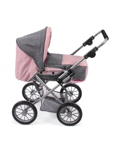 COMBI LANDAU + POUSSETTE LENI ROSE GRIS