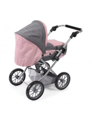 COMBI LANDAU + POUSSETTE LENI ROSE GRIS