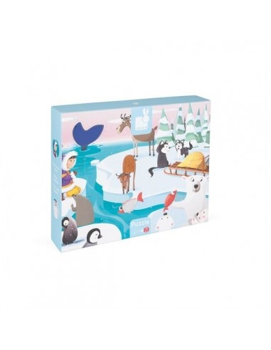 PUZZLE TACTILE ANIMAUX POLAIRES - JANOD