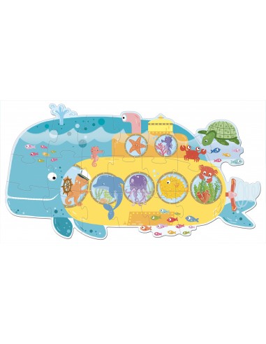 PUZZLE ET LIVRE ANIMAUX MARINS