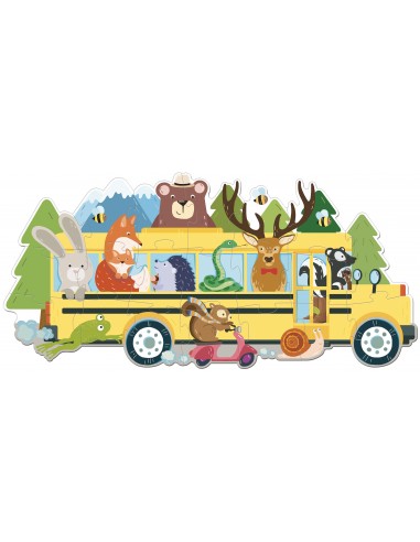 PUZZLE ET LIVRE LE BUS DES ANIMAUX