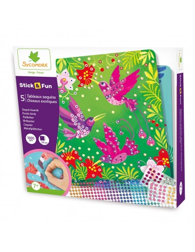 TABLEAU SEQUIN OISEAUX DE PARADIS