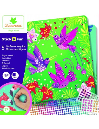TABLEAU SEQUIN OISEAUX DE PARADIS