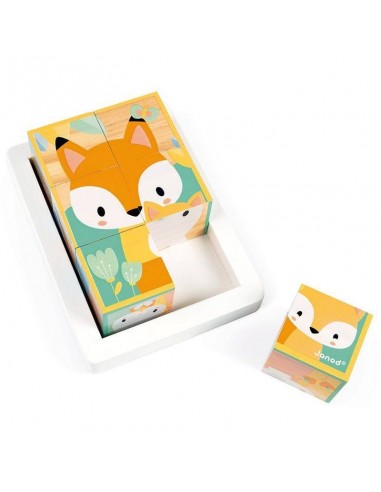 6 CUBES EN BOIS -PURE- JANOD