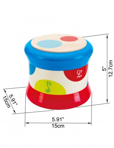 TAMBOUR DE BEBE EN BOIS HAPE