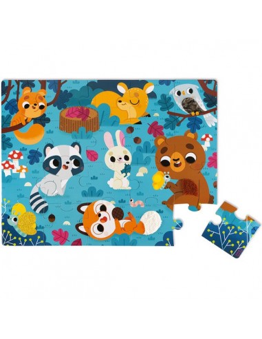 PUZZLE TACTILE ANIMAUX DE LA FORET -...