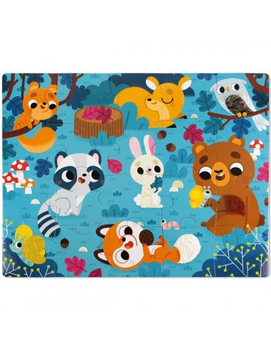 PUZZLE TACTILE ANIMAUX DE LA FORET -...
