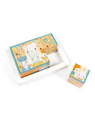 6 CUBES EN BOIS -PURE- JANOD