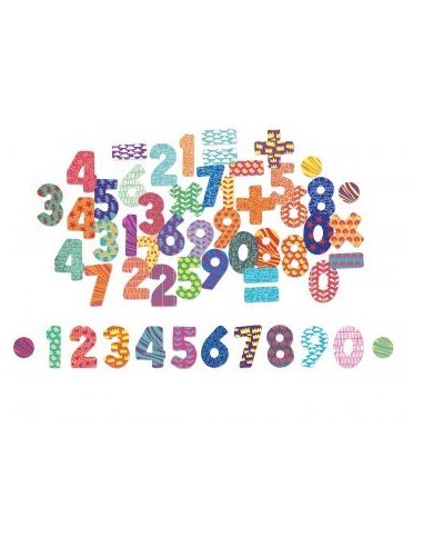CHIFFRES MAGNETIQUES EN BOIS 56 PCS -...