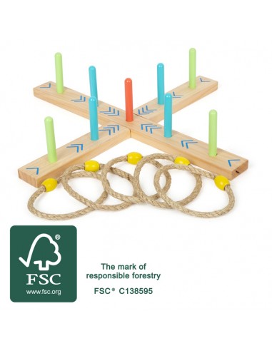 JEU DE LANCER D'ANNEAUX EN BOIS