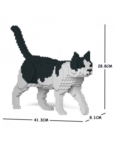 CHAT CALICO NOIR EN BRIQUES JEKCA